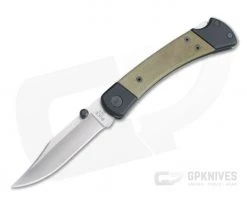 Buck 110 Hunter Sport EDC Satin S30V Black Aluminum Green Micarta Back Lock Folder 0110GRS5