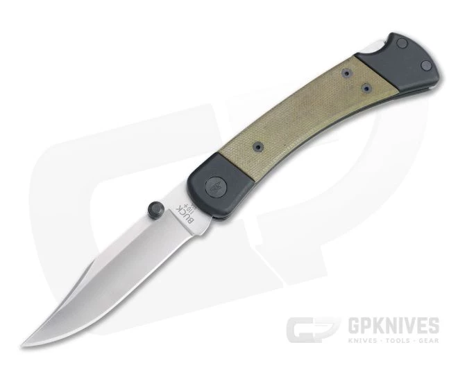 Buck 110 Hunter Sport EDC Satin S30V Black Aluminum Green Micarta Back Lock Folder 0110GRS5 1 Buck 110 Hunter Sport EDC Satin S30V Black Aluminum Green Micarta Back Lock Folder 0110GRS5