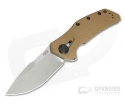 Zero Tolerance 0308 Stonewashed 20CV Tan G10 KVT Titanium Frame Lock Flipper