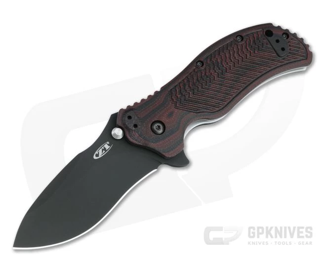 Zero Tolerance 0350 Assisted Flipper Black S30V 3D Black Cherry G10 Folder 0350C 1 Zero Tolerance 0350 Assisted Flipper Black S30V 3D Black Cherry G10 Folder 0350C