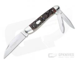 Queen Schatt & Morgan 2008 Series XVIII Dogleg Whittler Brown Bone Slip Joint 043054