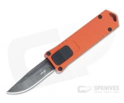 Boker Plus USB Burnt Orange Handle Black Stonewashed D2 Blade Small OTF Automatic 06EX275