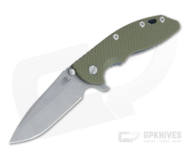 Hinderer XM-18 3.5" Working Finish S45VN Spanto OD Green G10 Battle Blue Tri-Way Flipper 0990 1 Hinderer XM-18 3.5" Working Finish S45VN Spanto OD Green G10 Battle Blue Tri-Way Flipper 0990
