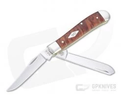 Case Mini Trapper Smooth Autumn Maple Burl Wood Slip Joint 11545