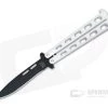 Bear and Son Cutlery 4.25" White Drop Point Butterfly Knife 115W