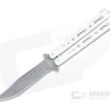 Bear and Son Cutlery Stonewashed Clip Point White Butterfly Knife 117WSW