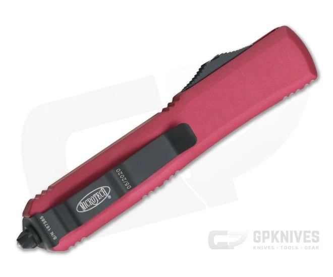 Microtech Ultratech Red D/E Black M390 Double Edge OTF Automatic Knife 122-1RD 2 Microtech Ultratech Red D/E Black M390 Double Edge OTF Automatic Knife 122-1RD - Image 2