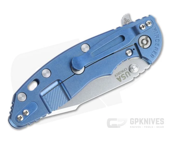 Hinderer XM-18 3.5" Skinny Harpoon Spanto 20CV Blue/Black G10 Stonewashed Blue Tri-Way Flipper 1273 2 Hinderer XM-18 3.5" Skinny Harpoon Spanto 20CV Blue/Black G10 Stonewashed Blue Tri-Way Flipper 1273 - Image 2
