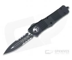 Microtech Combat Troodon D/E Tactical Part Serrated Black M390 OTF Automatic Knife 142-2T