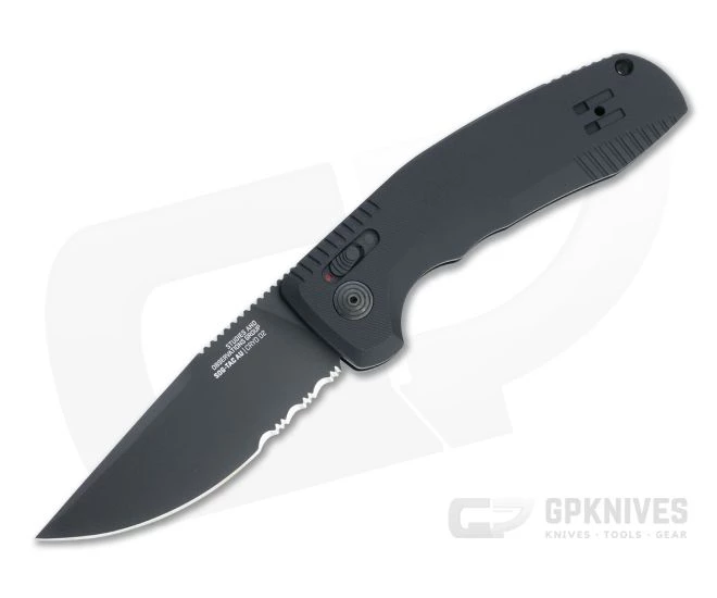 SOG TAC AU Blackout Serrated D2 AU-XR Lock Automatic Folder 15-38-02-57 1 SOG TAC AU Blackout Serrated D2 AU-XR Lock Automatic Folder 15-38-02-57