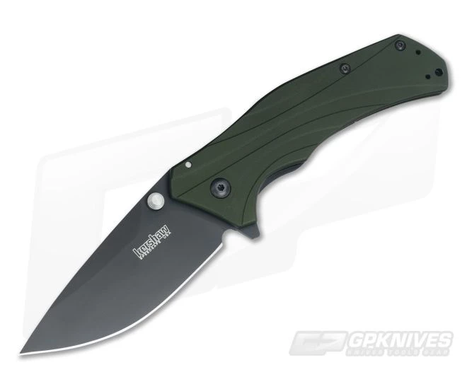 Kershaw Knockout Olive Handle Black Blade 1870OLBLK 1 Kershaw Knockout Olive Handle Black Blade 1870OLBLK