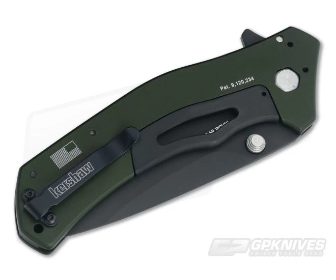 Kershaw Knockout Olive Handle Black Blade 1870OLBLK 2 Kershaw Knockout Olive Handle Black Blade 1870OLBLK - Image 2