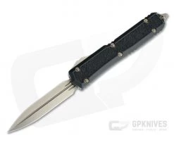 Microtech Makora D/E Signature Bronze Double Edge Traction Inlay Black OTF Automatic 206-13S