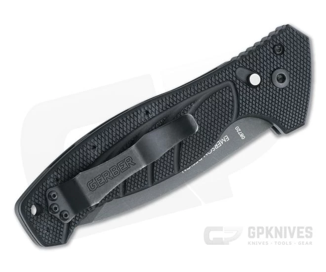 Gerber-Emerson Alliance Black Oxide Part Serrated 154CM Drop Point Aluminum Automatic Knife 22-07158N 2 Gerber-Emerson Alliance Black Oxide Part Serrated 154CM Drop Point Aluminum Automatic Knife 22-07158N - Image 2