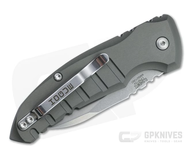 Hogue A01 MicroSwitch Tumbled Wharncliffe Gray Aluminum Button Lock Automatic 24102 2 Hogue A01 MicroSwitch Tumbled Wharncliffe Gray Aluminum Button Lock Automatic 24102 - Image 2