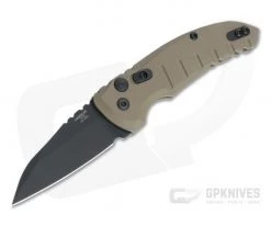 Hogue A01 MicroSwitch Black Cerakote Wharncliffe FDE Aluminum Button Lock Automatic 24107