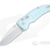 Hogue A01 MicroSwitch Tumbled Drop Point Aquamarine Aluminum Button Lock Automatic 24113