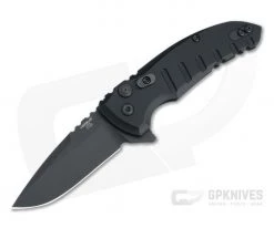 Hogue X1 MicroFlip Black Cerakote Drop Point Aluminum Button Lock Flipper 24176