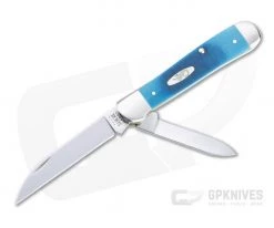 Case Copperhead Caribbean Blue Sawcut Jig Bone Slip Joint 25558