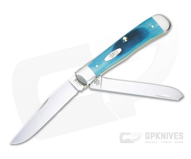 Case Trapper Caribbean Blue Sawcut Jig Bone Slip Joint Folder 25592 1 Case Trapper Caribbean Blue Sawcut Jig Bone Slip Joint Folder 25592
