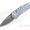 Protech Sprint Titanium Custom Vegas Forge Spirograph Damascus Two-Tone 3D Wave Automatic 2951-S