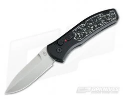 Gerber Empower Black Automatic Knife Black and White Armor Grip Stonewash S30V 30-001323N