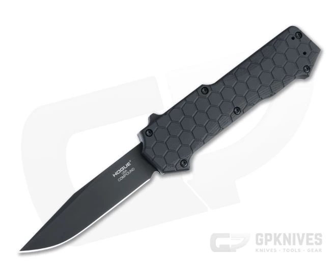 Hogue Compound Clip Point Black PVD S30V Solid G10 OTF Automatic 34036 1 Hogue Compound Clip Point Black PVD S30V Solid G10 OTF Automatic 34036