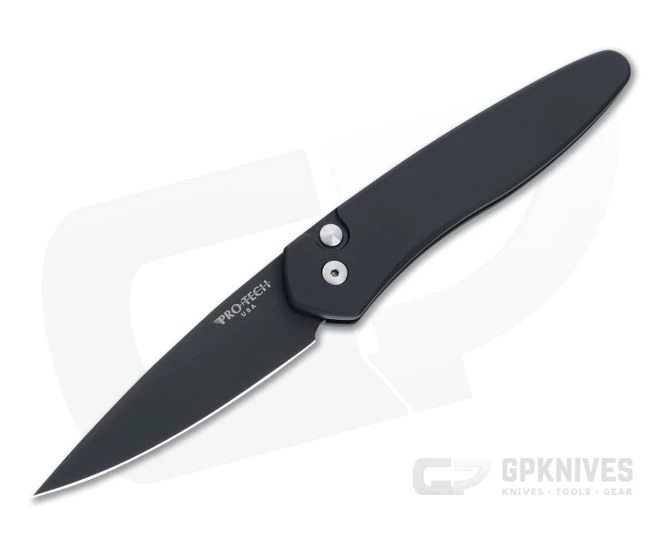 Protech Newport Solid Black DLC S35VN Automatic 3407 1 Protech Newport Solid Black DLC S35VN Automatic 3407