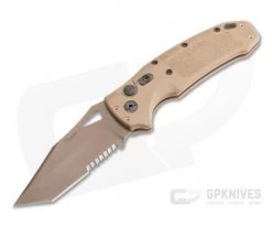 Hogue SIG K320A M17/M18 Tanto Serrated Coyote Tan S30V Polymer Button Lock Automatic 36323