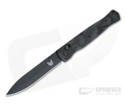 Benchmade SOCP Tactical AXIS Lock Black D2 Plain Edge CF-Elite Folding Combat Knife 391BK