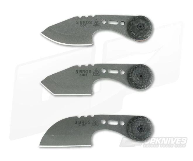 TOPS Knives 3 Bros Combo Micarta Neck Knives 3BR-CMB 1 TOPS Knives 3 Bros Combo Micarta Neck Knives 3BR-CMB