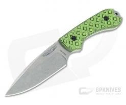 Bradford Guardian3 False Edge GPK Exclusive Stonewashed Rex 45 Toxic Green/Black G10 Fixed Blade