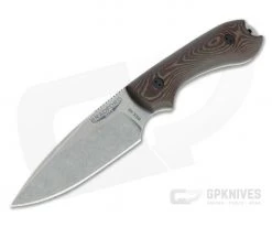 Bradford Guardian3 False Edge GPK Exclusive Stonewashed Rex 45 3D Chocolate/Red Richlite Fixed Blade