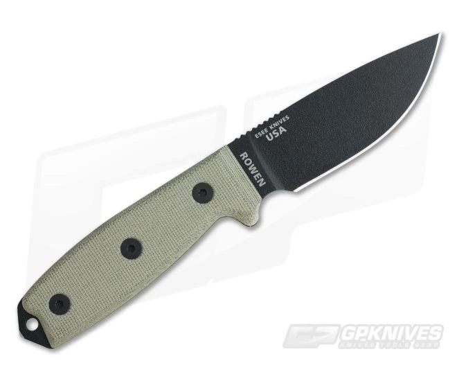 ESEE 3MIL Black Plain Blade Canvas Micarta Black Sheath with MOLLE Back 3 ESEE 3MIL Black Plain Blade Canvas Micarta Black Sheath with MOLLE Back - Image 3