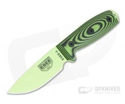 ESEE 3 Venom Green Blade 3D Neon Green/Black G10 Handles Fixed Blade 3PMVG-007