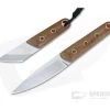 Sergey Rogovets Custom Natural Micarta Kwaiken and Kiridashi Fixed Blade Knife Set 4252