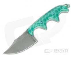 Alan Folts Custom Minimalist Bowie Tumbled CPM-154 Glow Matrix Acrylic Fixed Blade Neck Knife 4637
