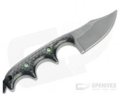 Alan Folts Custom Minimalist Bowie Tumbled CPM-154 Carbon Fiber Fixed Blade Neck Knife 4639 -Default Template 4 4639 3