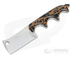 Alan Folts Custom Minimalist Cleaver Hand Rubbed CPM-154 Black/Gold Acrylic Fixed Blade Neck Knife 4642