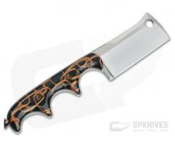 Alan Folts Custom Minimalist Cleaver Hand Rubbed CPM-154 Black/Gold Acrylic Fixed Blade Neck Knife 4642 -Default Template 4 4642 3