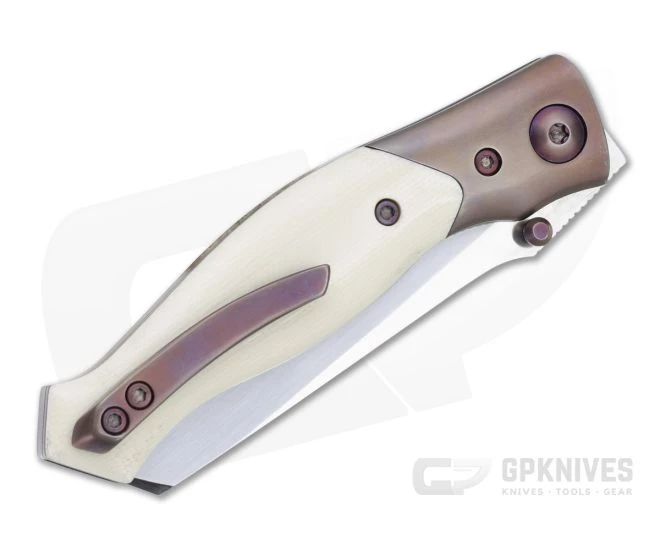 Alan Folts Linear Prototype Tier 2 Hand Rubbed CPM-154 Bolstered Ivory G10 Liner Lock Folder 4680 2 Alan Folts Linear Prototype Tier 2 Hand Rubbed CPM-154 Bolstered Ivory G10 Liner Lock Folder 4680 - Image 2