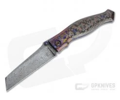 Alan Folts Linear Prototype Tier 4 Damasteel Timascus Bolstered Snakeskin Fat Carbon Liner Lock Folder 4682