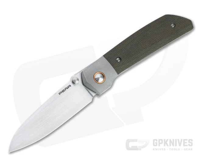 Enrique Pena Custom Mula Front Flipper Sheepsfoot Green Canvas Micarta Folder 4707 1 Enrique Pena Custom Mula Front Flipper Sheepsfoot Green Canvas Micarta Folder 4707