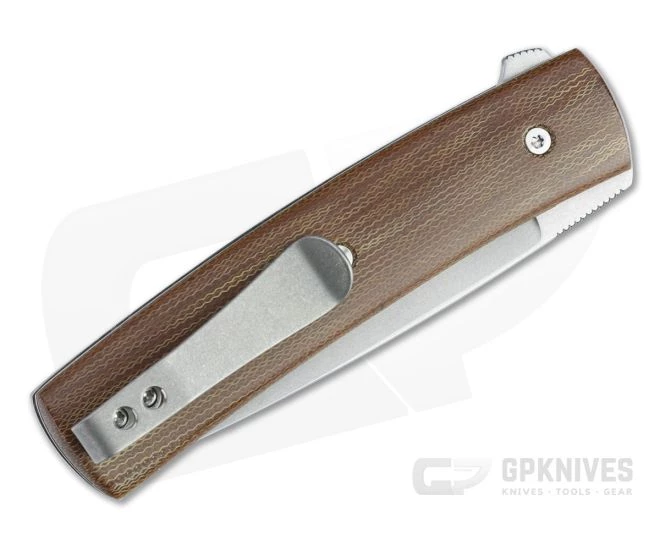 Brad Zinker FR LLF Stonewashed CPM-154 Crosscut Natural Micarta Liner Lock Flipper 4712 2 Brad Zinker FR LLF Stonewashed CPM-154 Crosscut Natural Micarta Liner Lock Flipper 4712 - Image 2