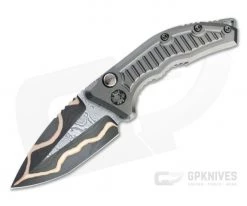 Heretic Custom Medusa Tanto Bakers Forge Damascus Frag DLC Titanium Automatic Knife 4728