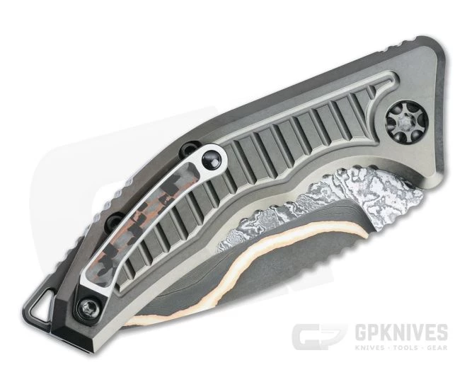 Heretic Custom Medusa Tanto Bakers Forge Damascus Frag DLC Titanium Automatic Knife 4729 2 Heretic Custom Medusa Tanto Bakers Forge Damascus Frag DLC Titanium Automatic Knife 4729 - Image 2