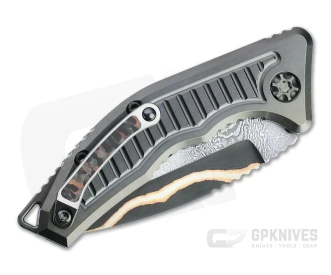 Heretic Custom Medusa Recurve Bakers Forge Damascus Frag DLC Titanium Automatic Knife 4730 2 Heretic Custom Medusa Recurve Bakers Forge Damascus Frag DLC Titanium Automatic Knife 4730 - Image 2