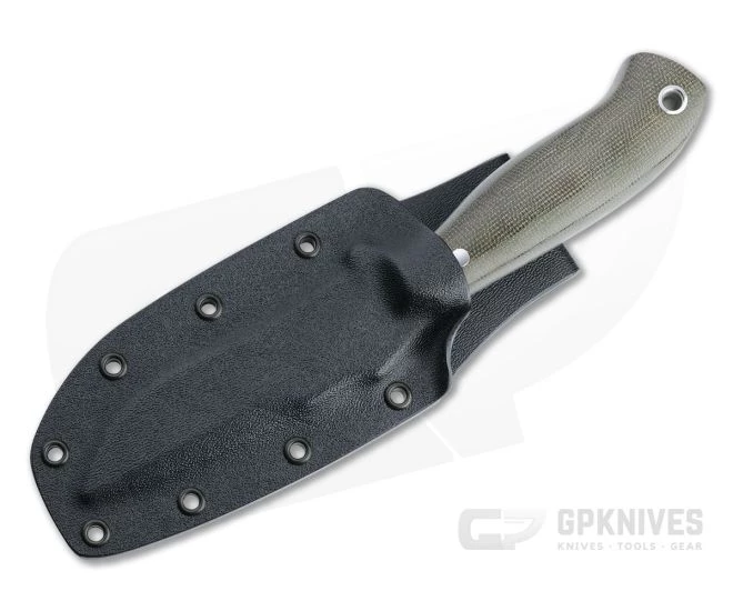 Mike Irie Model 113 Spear Point Satin S35VN Green Canvas Micarta Fixed Blade 4732 2 Mike Irie Model 113 Spear Point Satin S35VN Green Canvas Micarta Fixed Blade 4732 - Image 2