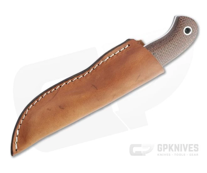 Mike Irie Model 110 Drop Point CPM-154 Brown Burlap Micarta Fixed Blade 4743 2 Mike Irie Model 110 Drop Point CPM-154 Brown Burlap Micarta Fixed Blade 4743 - Image 2