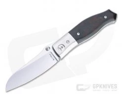 Alan Folts Utility Sheepsfoot Polished CPM 154 Titanium Bolstered Marbled Red G10 Folder 4755